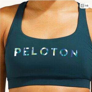 Lululemon: Women's Deep Teal Sports Bra with Peloton logo, size 10